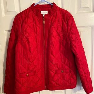 Charter Club Women's Red Quilted Jacket